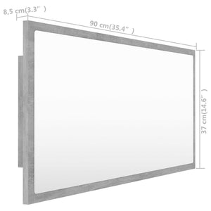 Καθρέφτης Μπάνιου Γκρι Σκυροδέματος 90x8,5x37 εκ. Ακρυλικός - Pakobazaar