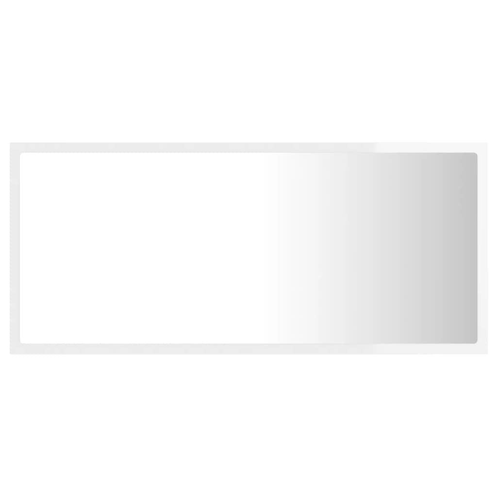 Καθρέφτης Μπάνιου με LED Γυαλ. Λευκό 90x8,5x37εκ. Ακρυλικός - Pakobazaar