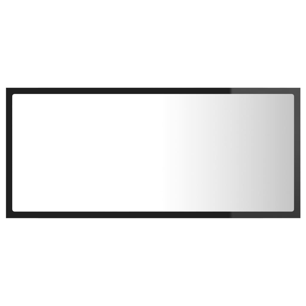 Καθρέφτης Μπάνιου με LED Γυαλ. Μαύρο 90x8,5x37 εκ. Ακρυλικός
