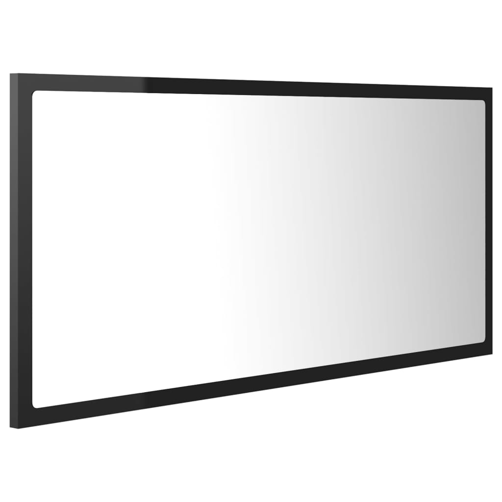 Καθρέφτης Μπάνιου με LED Γυαλ. Μαύρο 90x8,5x37 εκ. Ακρυλικός