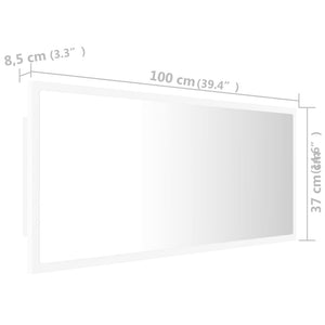 Καθρέφτης Μπάνιου με LED Λευκός 100x8,5x37 εκ. Ακρυλικός - Pakobazaar