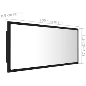 Καθρέφτης Μπάνιου με LED Μαύρος 100x8,5x37 εκ. Ακρυλικός - Pakobazaar