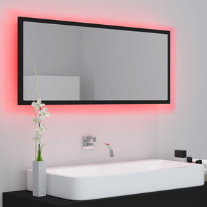 Καθρέφτης Μπάνιου με LED Μαύρος 100x8,5x37 εκ. Ακρυλικός - Pakobazaar