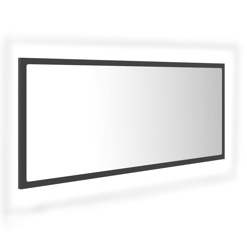 Καθρέφτης Μπάνιου με LED Γκρι 100x8,5x37 εκ. από Ακρυλικός - Pakobazaar