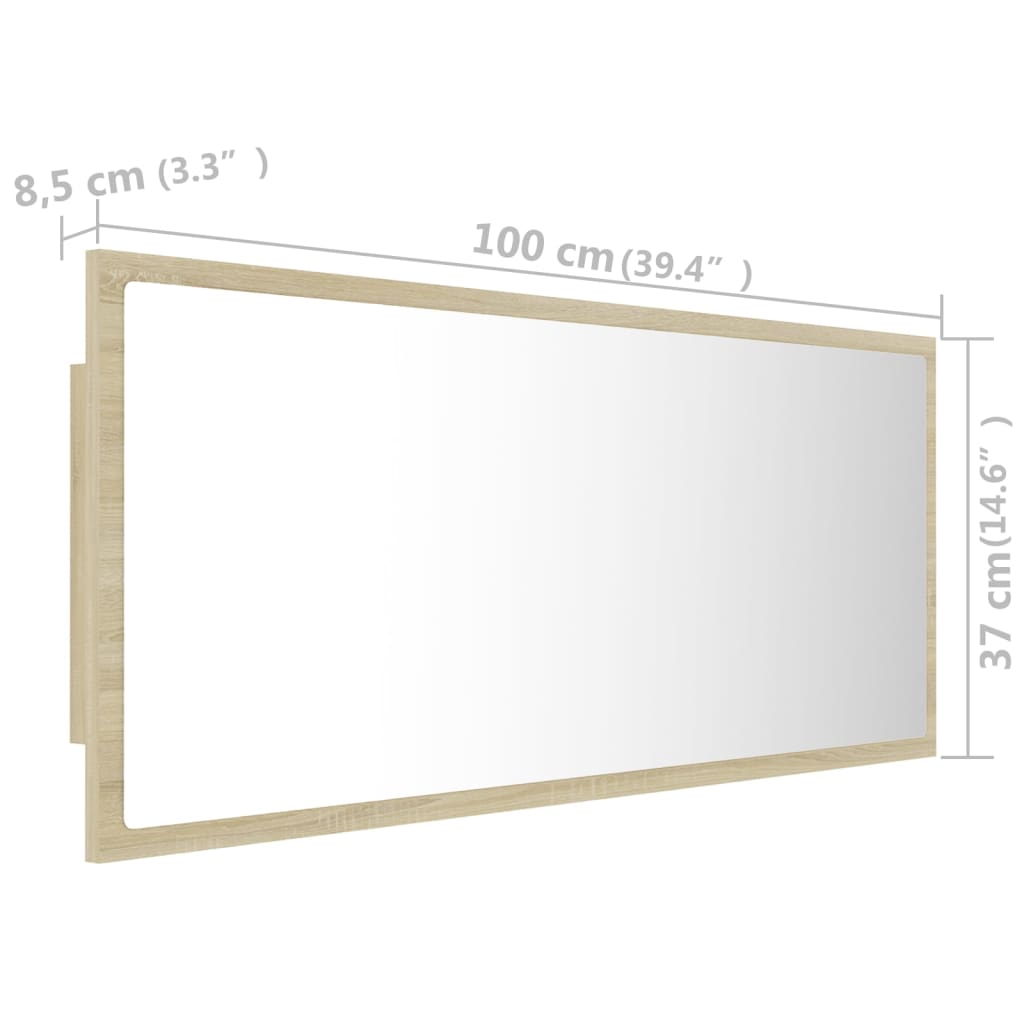 Καθρέφτης Μπάνιου με LED Sonoma Δρυς 100x8,5x37 εκ. Ακρυλικός - Pakobazaar