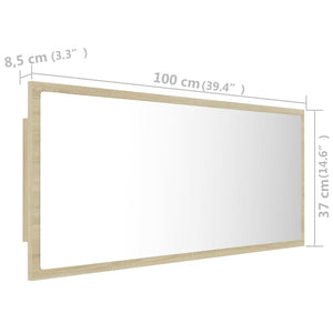 Καθρέφτης Μπάνιου με LED Sonoma Δρυς 100x8,5x37 εκ. Ακρυλικός - Pakobazaar