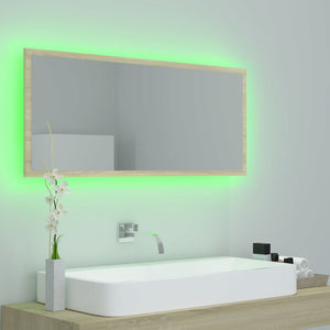 Καθρέφτης Μπάνιου με LED Sonoma Δρυς 100x8,5x37 εκ. Ακρυλικός - Pakobazaar