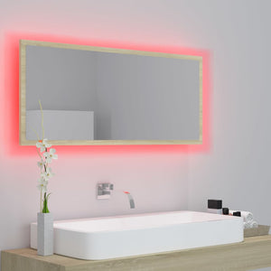 Καθρέφτης Μπάνιου με LED Sonoma Δρυς 100x8,5x37 εκ. Ακρυλικός - Pakobazaar