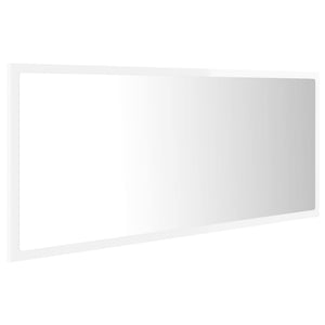 Καθρέφτης Μπάνιου με LED Γυαλ. Λευκό 100x8,5x37εκ. Ακρυλικός - Pakobazaar