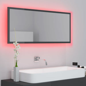 Καθρέφτης Μπάνιου με LED Γυαλ. Γκρι 100x8,5x37 εκ. Ακρυλικός - Pakobazaar