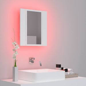 Καθρέφτης Μπάνιου με Ντουλάπι LED Λευκός 40x12x45 εκ. Ακρυλικός - Pakobazaar