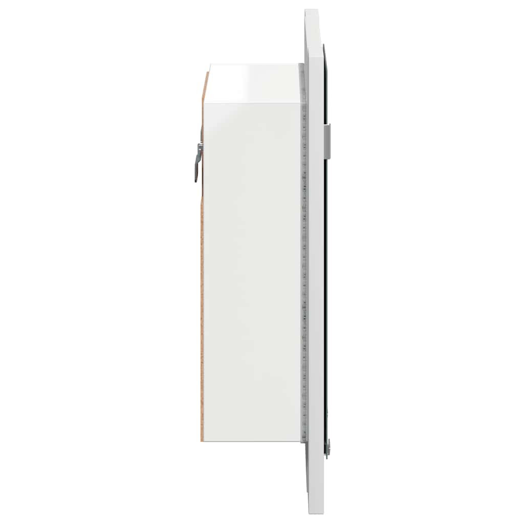Καθρέφτης Μπάνιου με Ντουλάπι LED Λευκός 40x12x45 εκ. Ακρυλικός - Pakobazaar