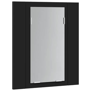 Καθρέφτης Μπάνιου με Ντουλάπι LED Μαύρος 40x12x45 εκ. Ακρυλικός - Pakobazaar