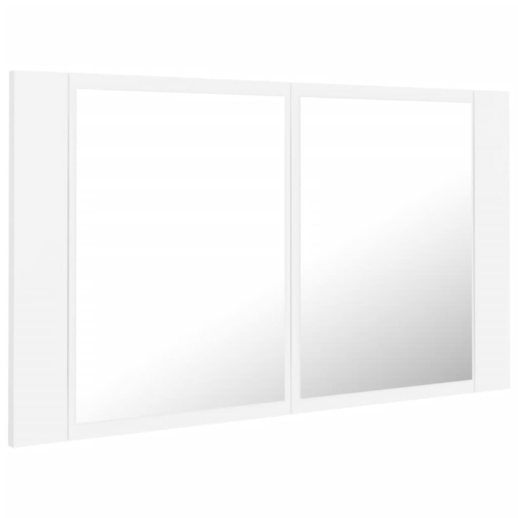Καθρέφτης Μπάνιου με Ντουλάπι LED Λευκός 80x12x45 εκ. Ακρυλικός - Pakobazaar