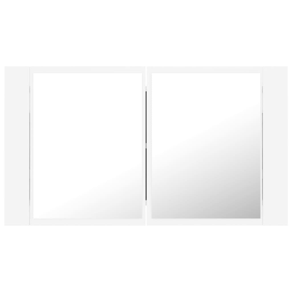 Καθρέφτης Μπάνιου με Ντουλάπι LED Λευκός 80x12x45 εκ. Ακρυλικός - Pakobazaar