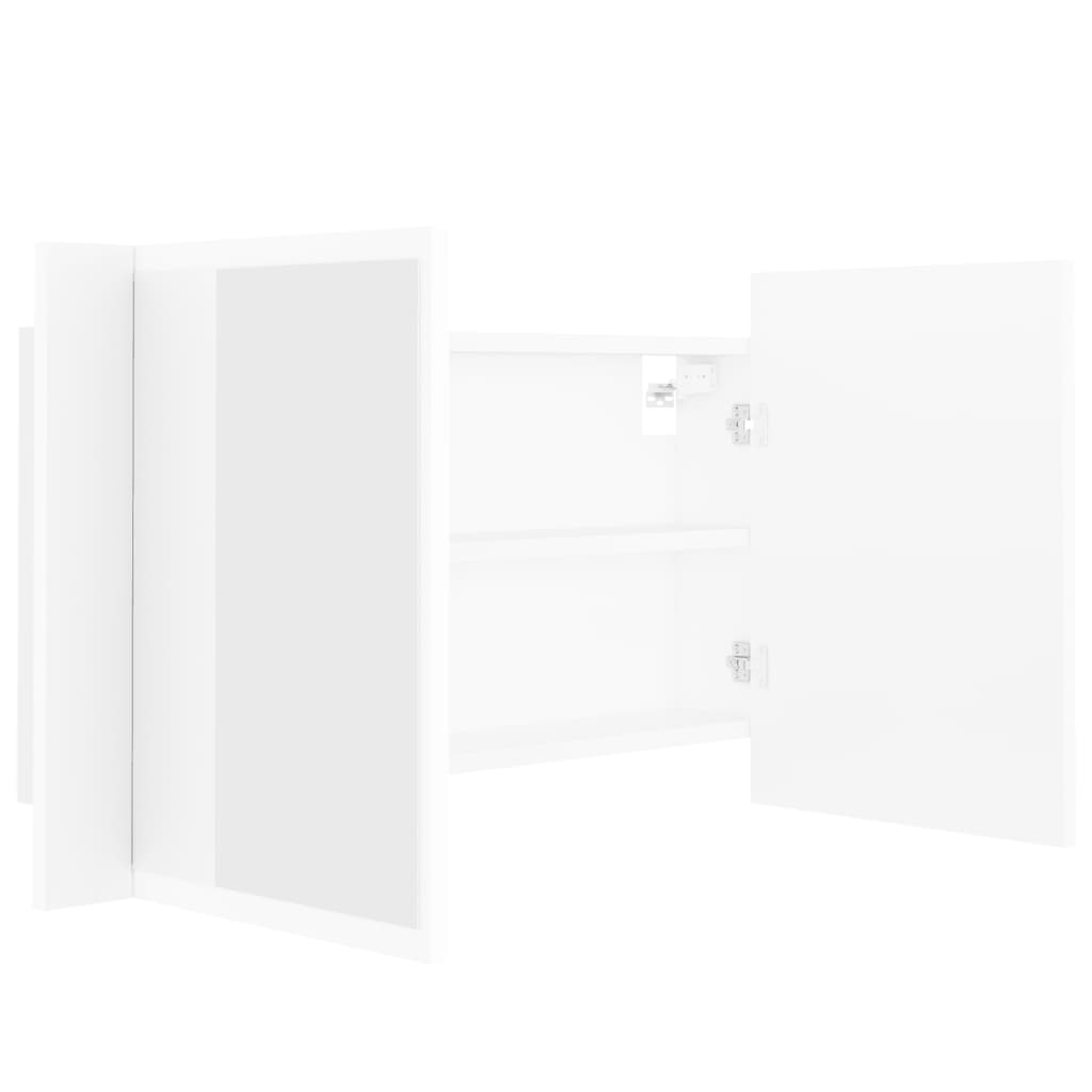 Καθρέφτης Μπάνιου με Ντουλάπι LED Λευκός 80x12x45 εκ. Ακρυλικός - Pakobazaar