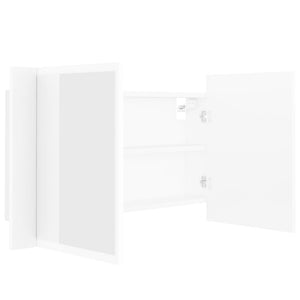 Καθρέφτης Μπάνιου με Ντουλάπι LED Λευκός 80x12x45 εκ. Ακρυλικός - Pakobazaar