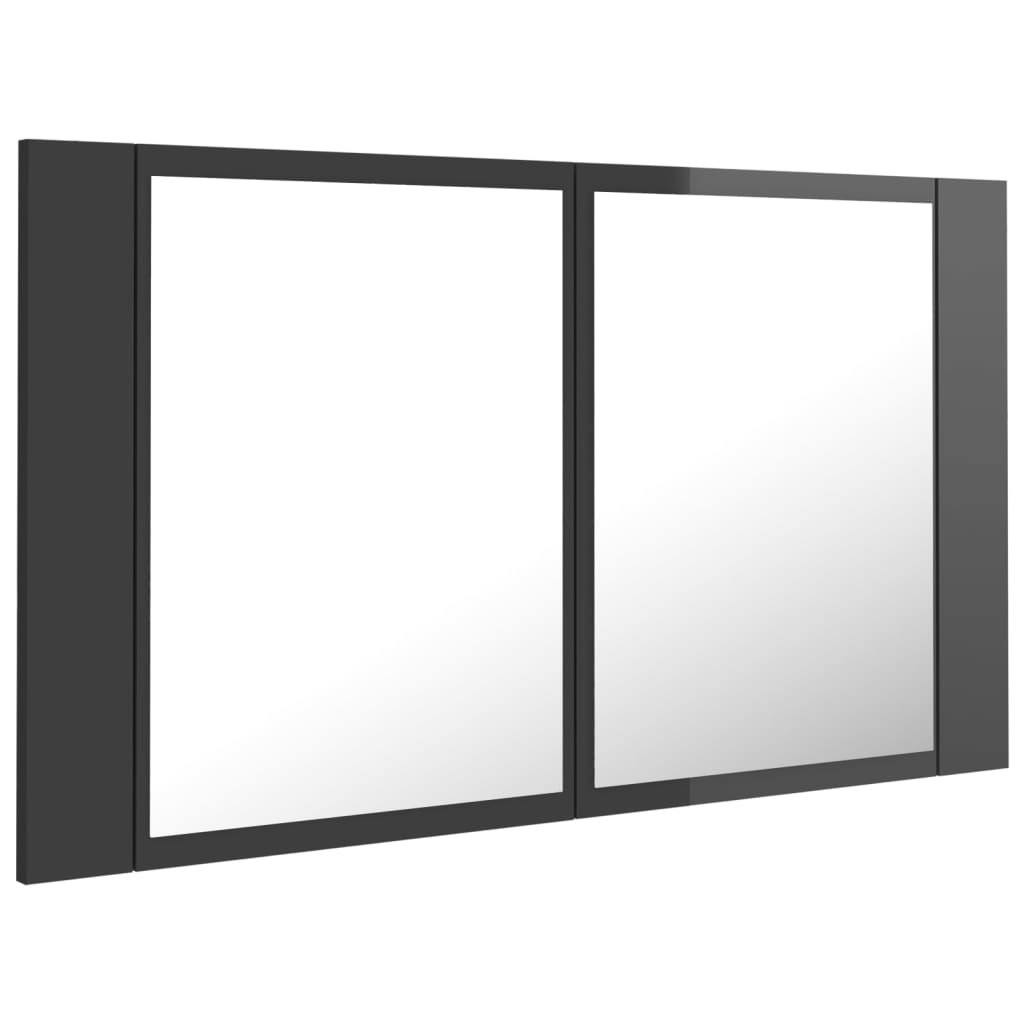 Καθρέφτης Μπάνιου με LED Γυαλιστερό Γκρι 80x12x45 εκ. Ακρυλικός - Pakobazaar