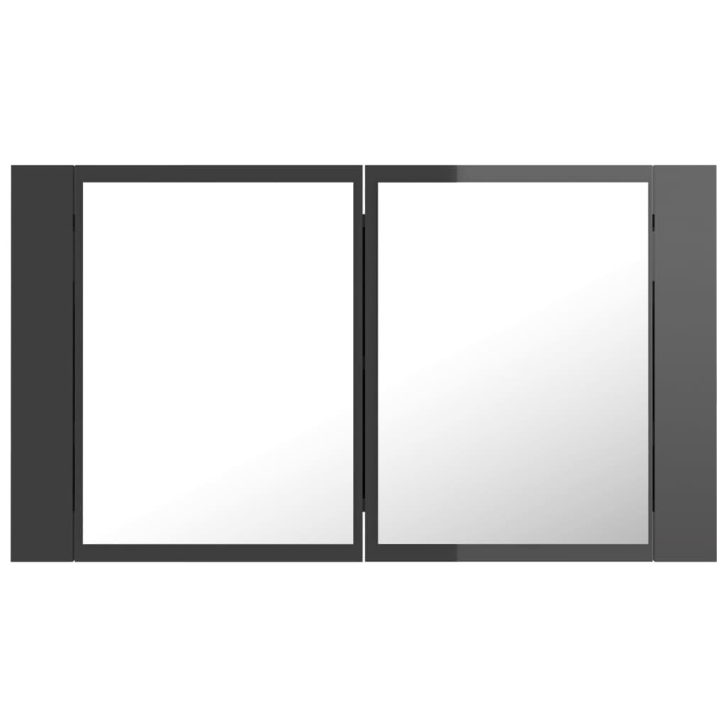 Καθρέφτης Μπάνιου με LED Γυαλιστερό Γκρι 80x12x45 εκ. Ακρυλικός - Pakobazaar