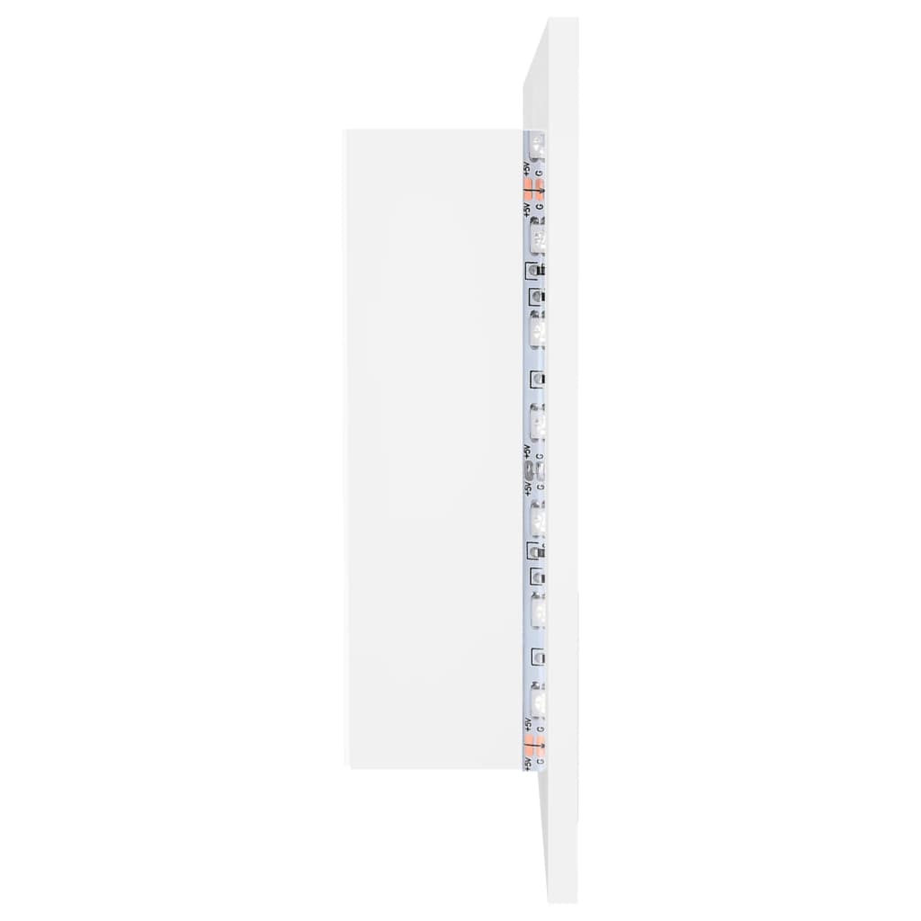 Καθρέφτης Μπάνιου με Ντουλάπι LED Λευκός 90x12x45 εκ. Ακρυλικός - Pakobazaar