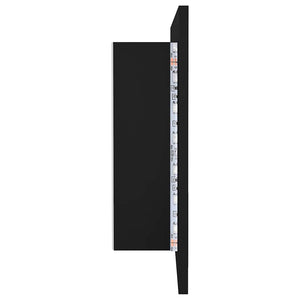 Καθρέφτης Μπάνιου με Ντουλάπι LED Μαύρος 90x12x45 εκ. Ακρυλικός
