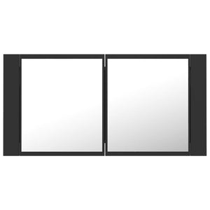 Ντουλάπι Μπάνιου με Καθρέφτη και LED Γκρι 90x12x45εκ. Ακρυλικός - Pakobazaar