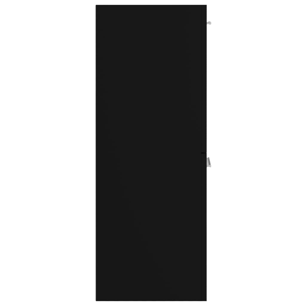 Ντουλάπι Μπάνιου Μαύρο 30 x 30 x 80 εκ. από Επεξ. Ξύλο