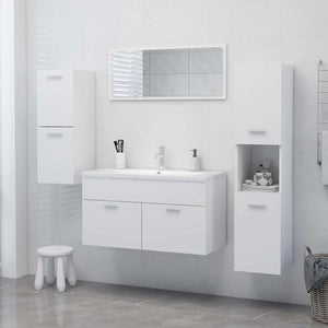 Στήλη Μπάνιου Λευκή 30 x 30 x 130 εκ. από Επεξ. Ξύλο - Pakobazaar