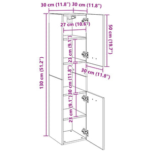 Στήλη Μπάνιου Λευκή 30 x 30 x 130 εκ. από Επεξ. Ξύλο - Pakobazaar