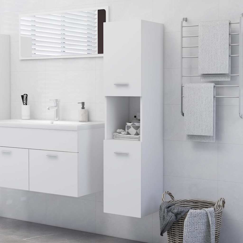 Στήλη Μπάνιου Λευκή 30 x 30 x 130 εκ. από Επεξ. Ξύλο - Pakobazaar