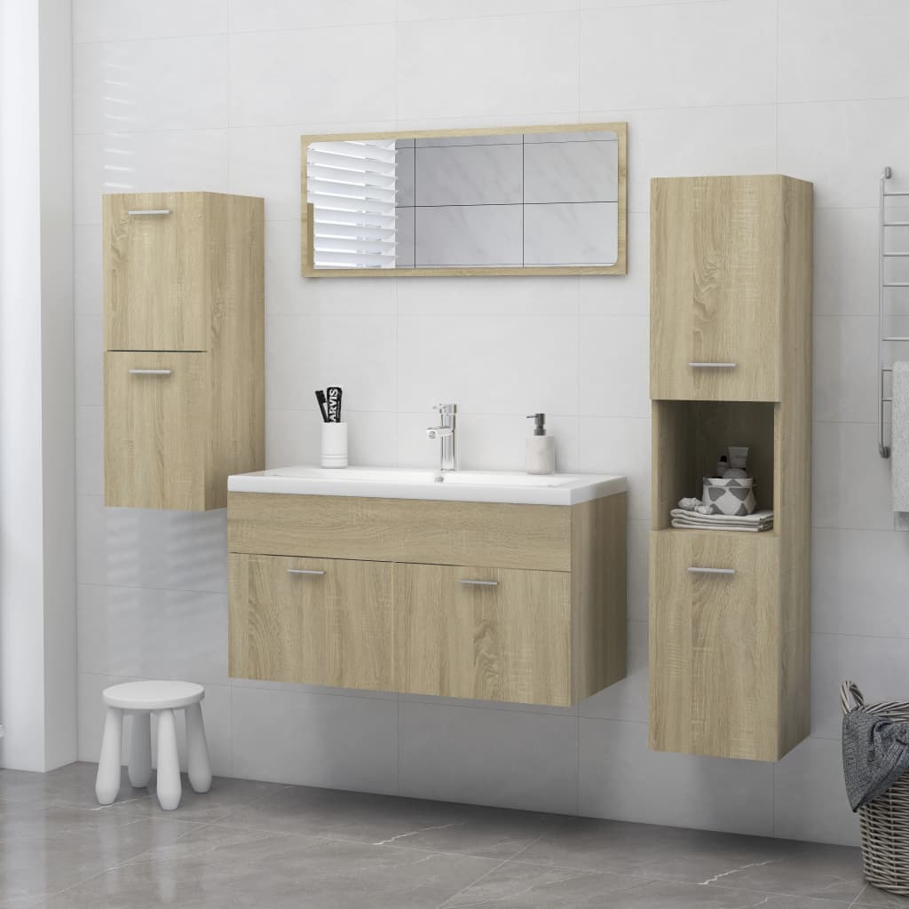 Στήλη Μπάνιου Sonoma Δρυς 30 x 30 x 130 εκ. από Επεξ. Ξύλο - Pakobazaar