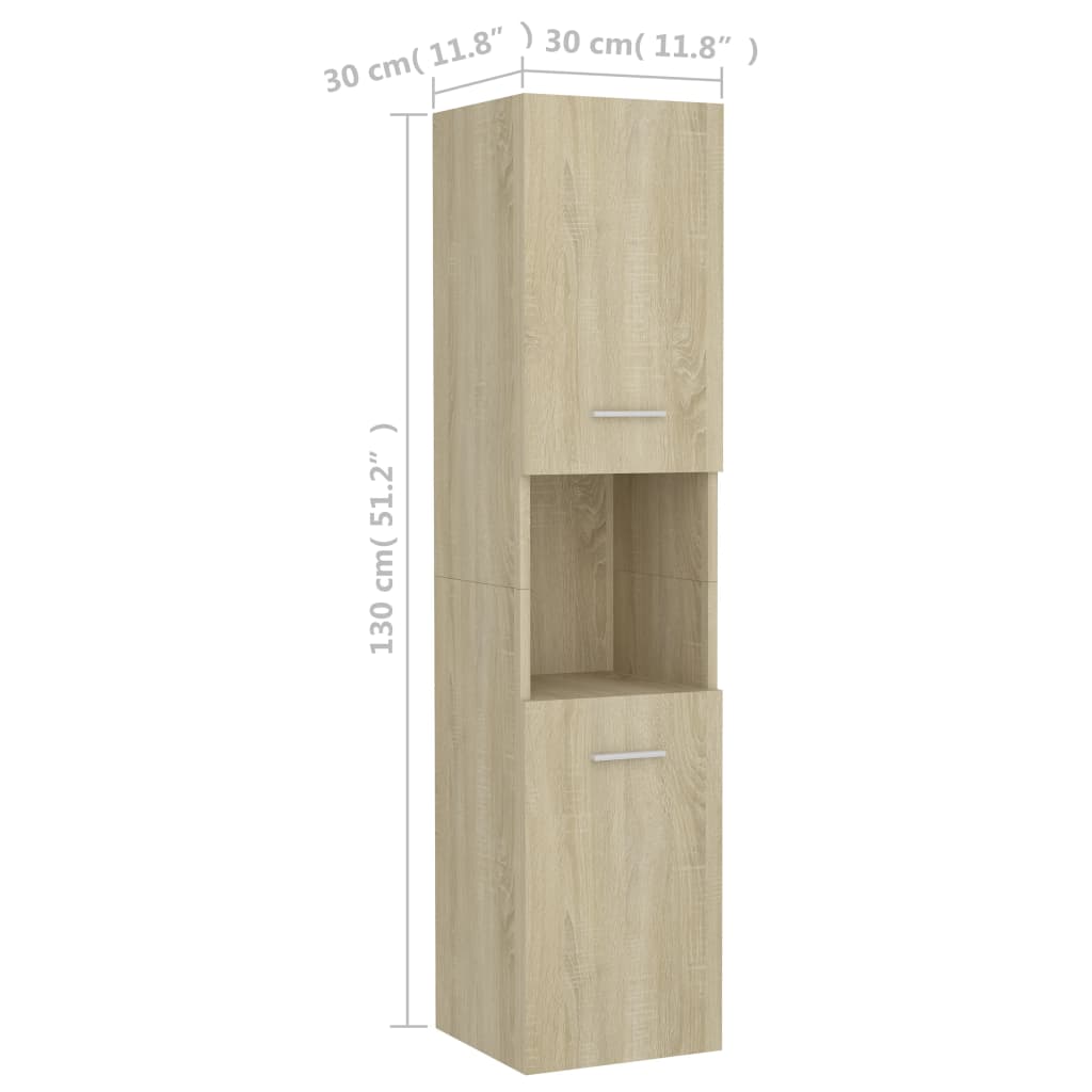 Στήλη Μπάνιου Sonoma Δρυς 30 x 30 x 130 εκ. από Επεξ. Ξύλο - Pakobazaar