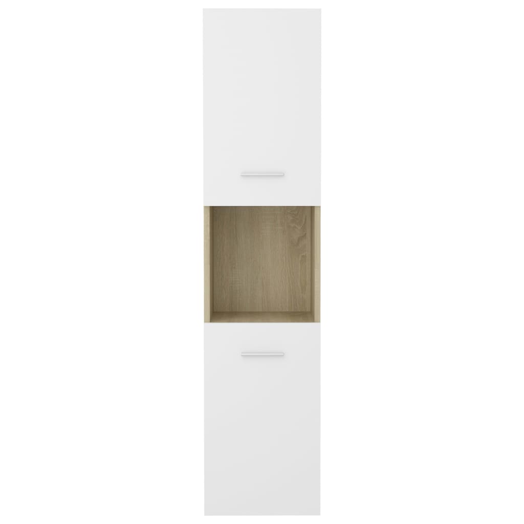 Ντουλάπι Μπάνιου Λευκό/Sonoma Δρυς 30x30x130εκ. από Επεξ. Ξύλο