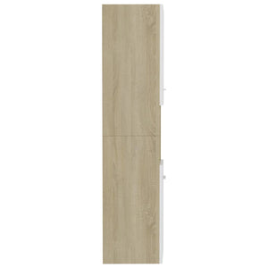 Ντουλάπι Μπάνιου Λευκό/Sonoma Δρυς 30x30x130εκ. από Επεξ. Ξύλο