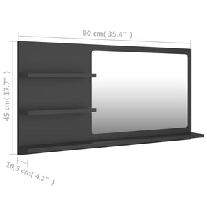 Καθρέφτης Μπάνιου Γκρι 90 x 10,5 x 45 εκ. Επεξ. Ξύλο