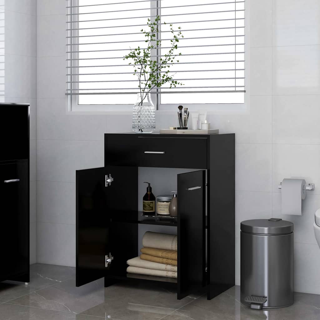 Ντουλάπι Μπάνιου Μαύρο 60 x 33 x 80 εκ. από Επεξ.Ξύλο
