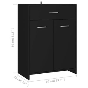 Ντουλάπι Μπάνιου Μαύρο 60 x 33 x 80 εκ. από Επεξ.Ξύλο