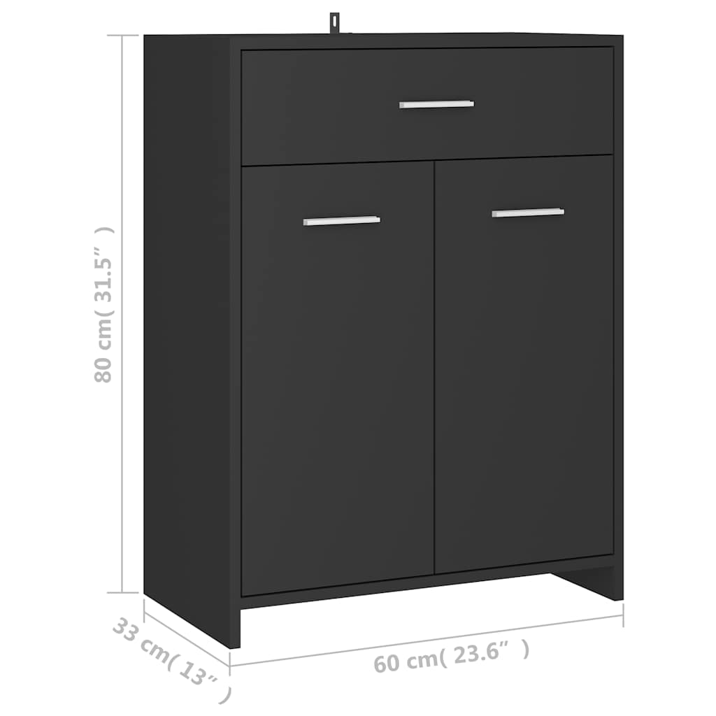 Ντουλάπι Μπάνιου Γκρι 60 x 33 x 80 εκ. από Μοριοσανίδα
