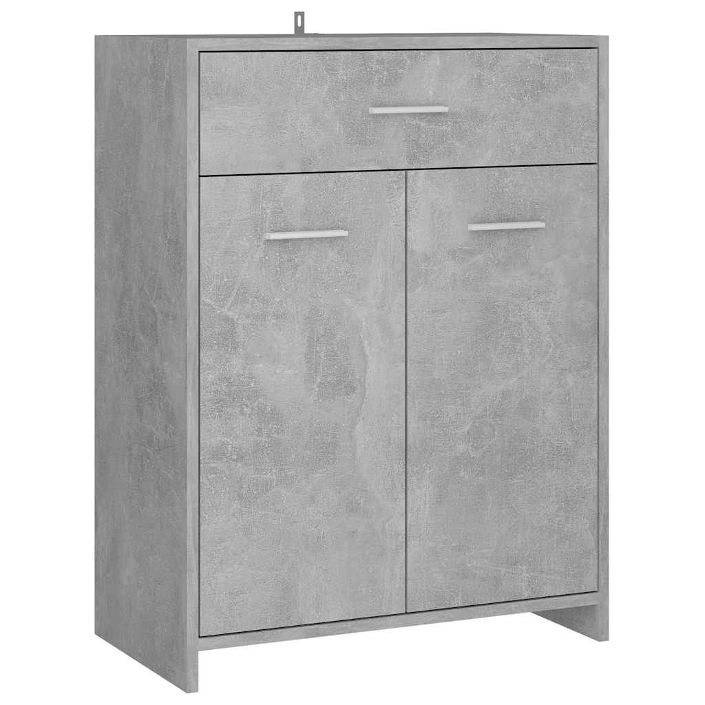 Ντουλάπι Μπάνιου Γκρι του Σκυροδέματος 60x33x80 εκ. Επεξ.Ξύλο