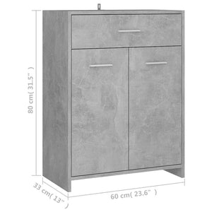 Ντουλάπι Μπάνιου Γκρι του Σκυροδέματος 60x33x80 εκ. Επεξ.Ξύλο