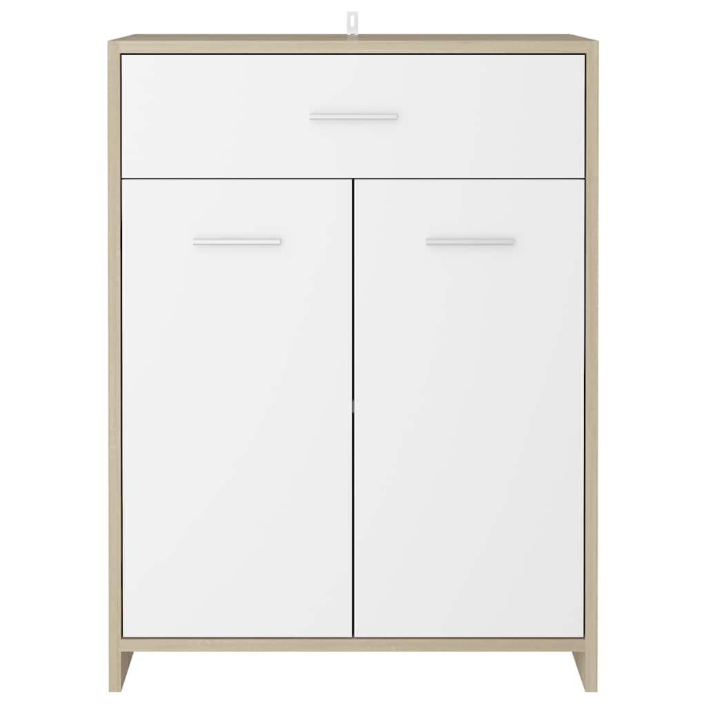 Ντουλάπι Μπάνιου Λευκό/Sonoma Δρυς 60 x 33 x 80 εκ. Μοριοσανίδα