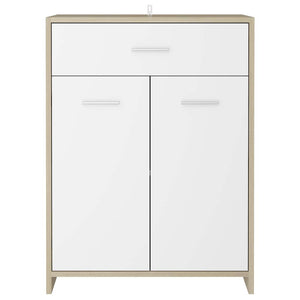 Ντουλάπι Μπάνιου Λευκό/Sonoma Δρυς 60 x 33 x 80 εκ. Μοριοσανίδα