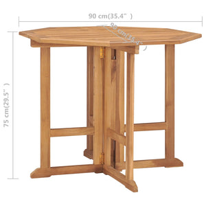 Σετ Τραπεζαρίας Εξ. Χώρου Πτυσσόμενο 5 τεμ. από Μασίφ Ξύλο Teak - PAKOBAZAAR