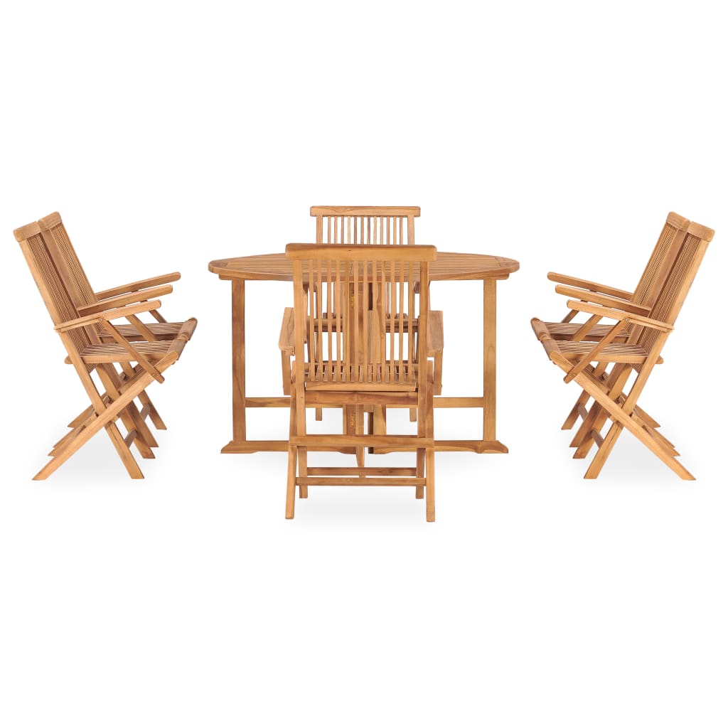 Σετ Τραπεζαρίας Εξ. Χώρου Πτυσσόμενο 7 τεμ. από Μασίφ Ξύλο Teak