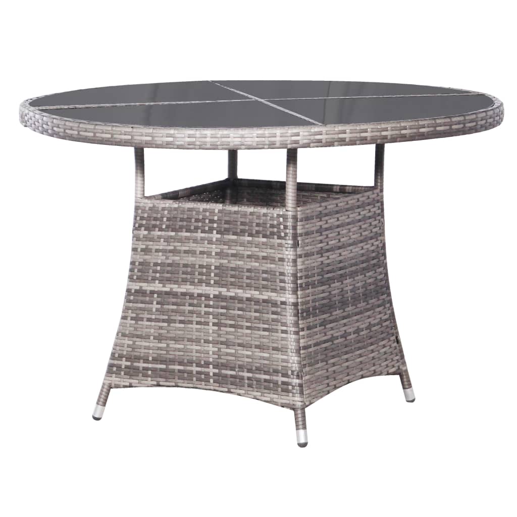 Σετ Τραπεζαρίας Κήπου 7 Τεμαχίων Ανθρακί & Γκρι Συνθετικό Ρατάν - PAKOBAZAAR