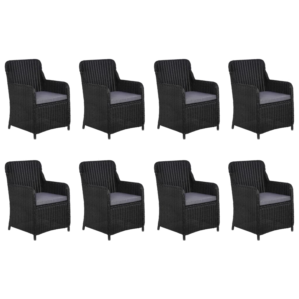 Σετ Τραπεζαρίας Κήπου 11 τεμ. Μαύρο από Συνθετικό Ρατάν - PAKOBAZAAR