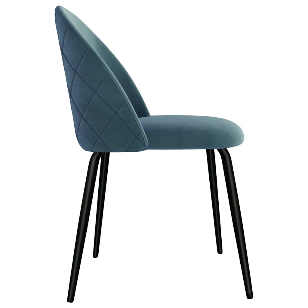 Καρέκλες Τραπεζαρίας 6 τεμ. Μπλε Υφασμάτινες