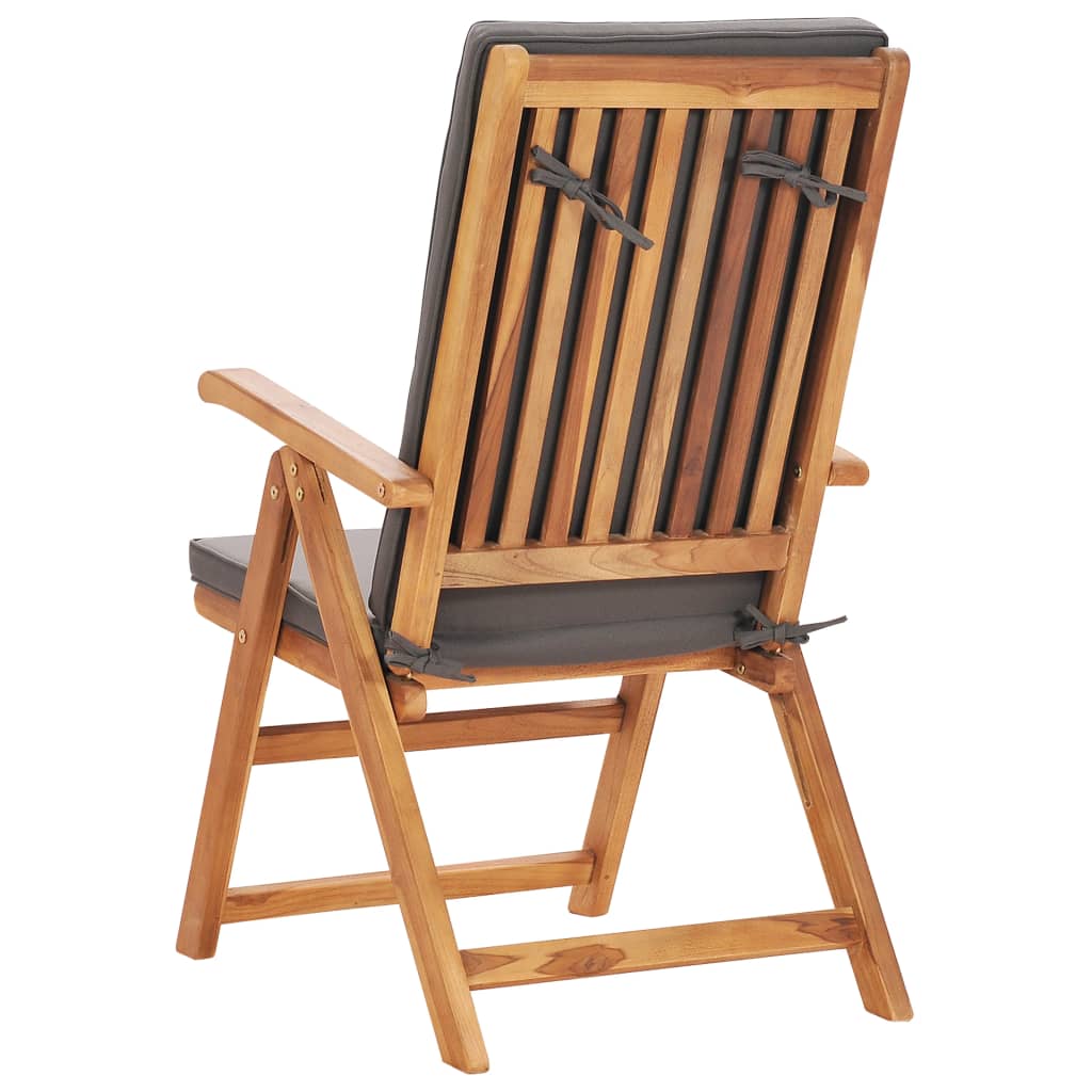 Σετ Τραπεζαρίας Κήπου 9 Τεμ. Μασίφ Ξύλο Teak με Γκρι Μαξιλάρια - PAKOBAZAAR