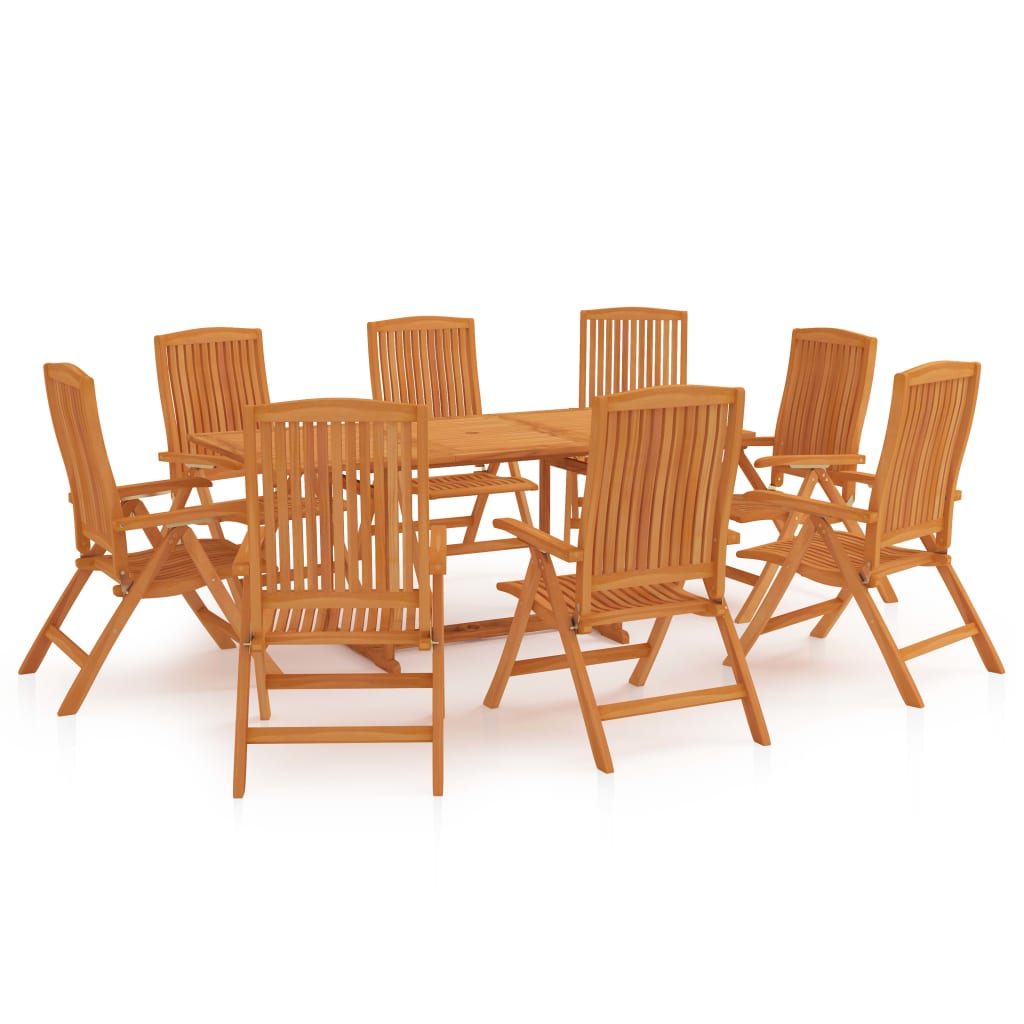 Σετ Τραπεζαρίας Κήπου 9 Τεμαχίων από Μασίφ Ξύλο Teak - Pakobazaar