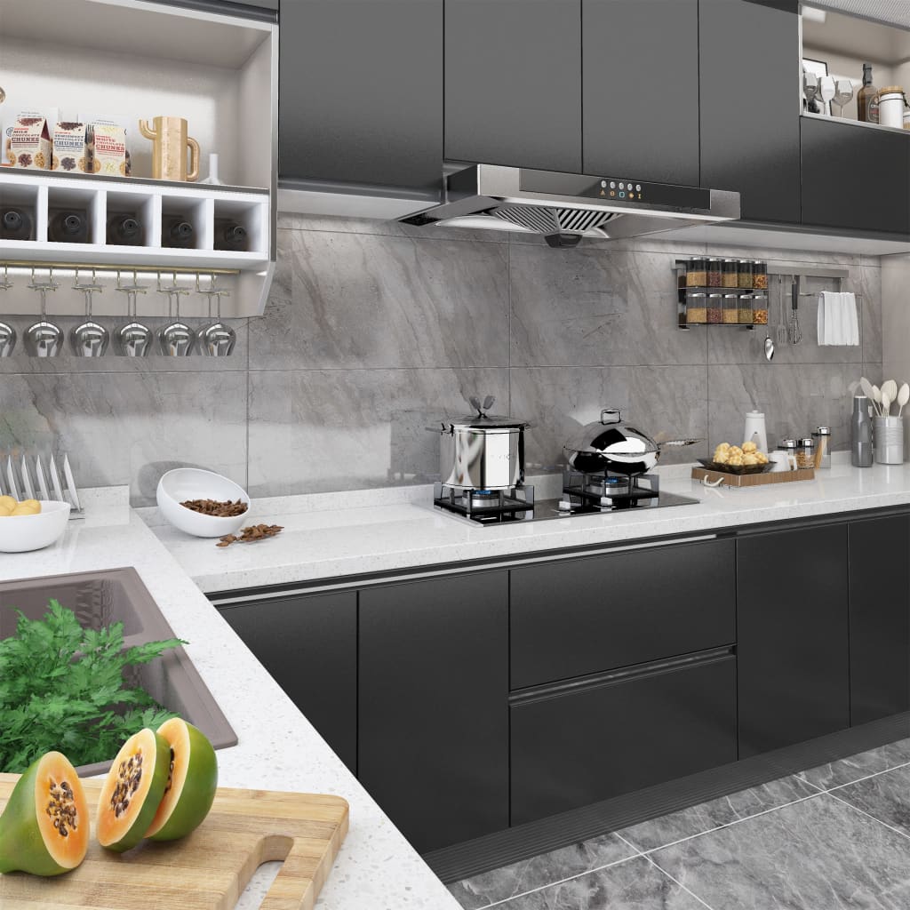 Μεμβράνες Αυτοκόλλητες για Έπιπλα 2 τεμ. Μαύρες 500x90 εκ. PVC - PAKOBAZAAR